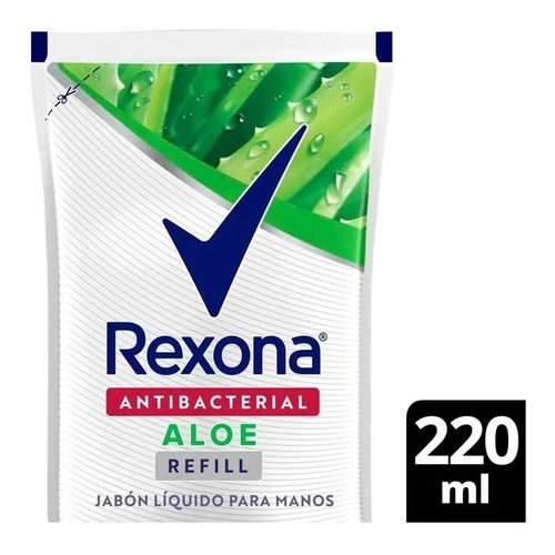 Jabon Liquido Antibacterial Rexona Aloe Refill X 220 Ml