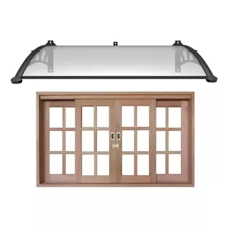 Toldo Versátil Em Policarbonato Compacto Para Portas E Janelas Win Home 120cm X 62cm Cristal