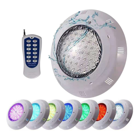 Foco Led Piscina Con Control Remoto 24w Color 12v Rgb