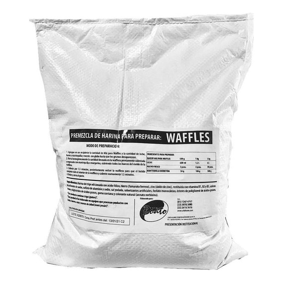 Harina Para Waffle, Waffle-mix Bolsa 5 Kg Neutra Cafeboato