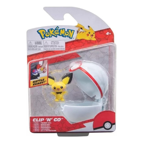 Figura De Pichu Con Honor Ball De Pokémon Clip N Go
