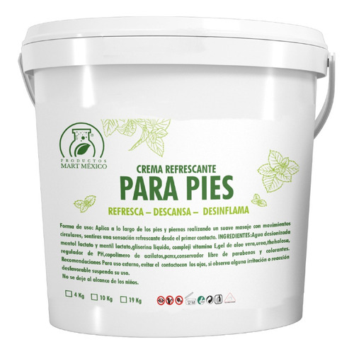  Crema Refrescante Para Pies 4 Kilos