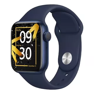 Reloj Smartwatch Wollow Active One Bluetooh Ios Android Caja Negro Malla Azul