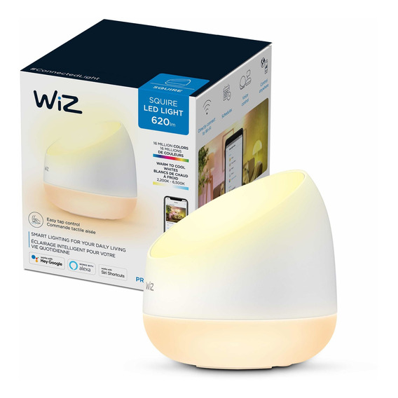 Lámpara De Mesa Wiz Squire Multicolores Dual Zona Wi-fi Bt