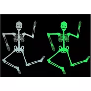 Colgante Esqueleto Brilla En La Oscuridad 30cm Halloween