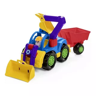 Camion Pala Retro Excavadora Volcador Blocks Calesita Color Multicolor