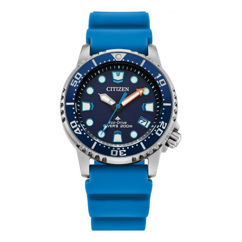 Reloj Citizen Promaster Dive Eo2028-06l Para Dama Color de la correa Azul Color del bisel Azul Color del fondo Azul