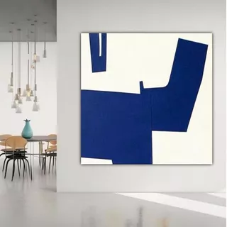 Quadro Conjunto Quádruplo Minimalista Pintado À Mão 140x140