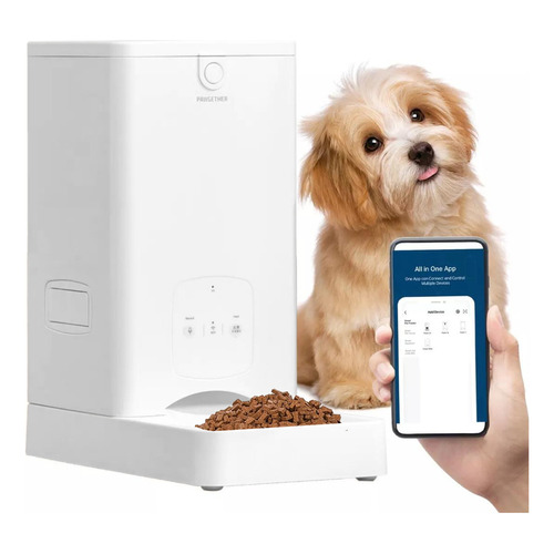 Pawgether - Alimentador Comedero Automatico WiFi Para Perro Gato App 5.5 Lts Color Blanco Pk5919