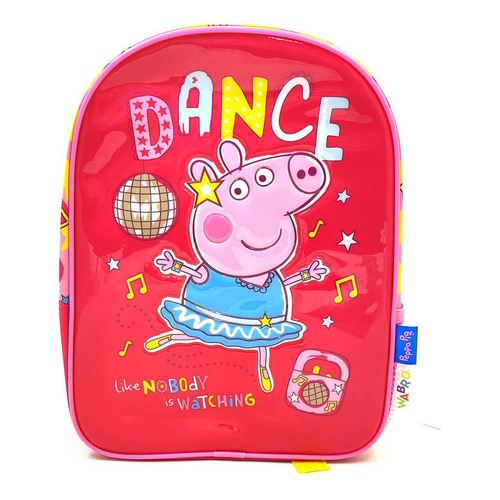 Mochila Espalda Peppa Pig 12 Basica Wabro Color Rosa Diseño de la tela Liso