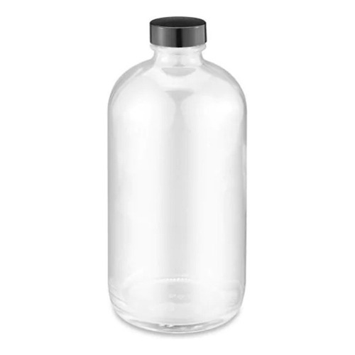 Botella Boston Envase De Vidrio Transparente- 16 Oz (3 Pzas)