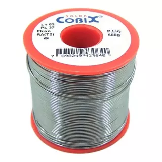 Solda Estanho 1.0mm C/ Fluxo 63x37 (snxpb) 500g - Cobix 110v/220v