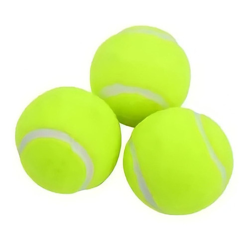 Pack X 3 Pelotas De Tenis Para Perro Gato Mascota En Bolsa Color Amarillo