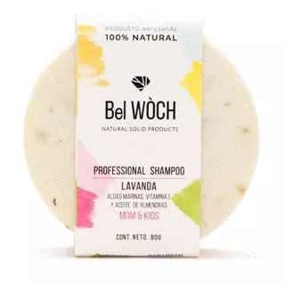 Shampoo Sólido Bel Wòch 100% Natural En Barra De Lavanda