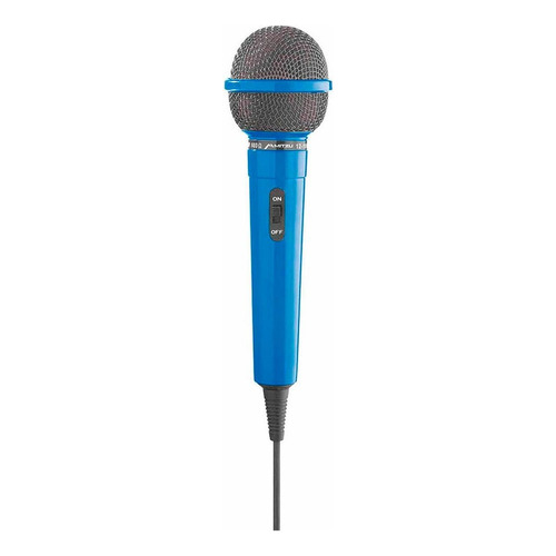 Micrófono Alámbrico Unidireccional Con Adaptador 12-1005 Color Azul marino