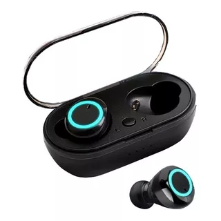 Fone De Ouvido In-ear Sem Fio Kapbom Ka-799 Preto E Azul Com Luz Led