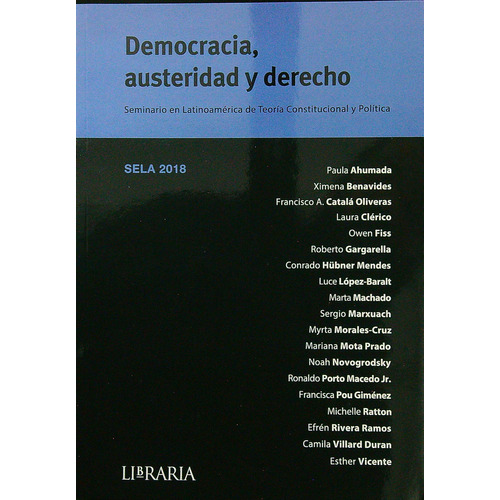 Democracia, Austeridad Y Derecho - Sela 2019, De Aa. Vv.. Editorial Libraria, Tapa Blanda En Español