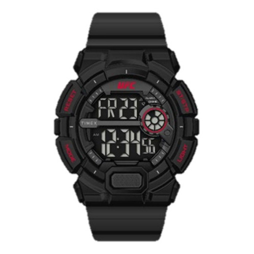 Reloj Timex Ufc Striker 50mm Resin Strap Watch Black-red Color de la malla Negro Color del bisel Negro Color del fondo Negro