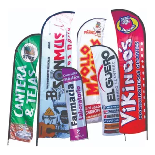 Banderas Publicitarias 4 Mts Kit Completo Personalizada