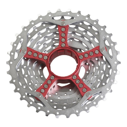 Cassette Piñones 9p Sram Mtb 11/34d P/ Bicicleta Montaña Cantidad máxima de dientes 34 Cantidad mínima de dientes 11 Color Plata con Rojo