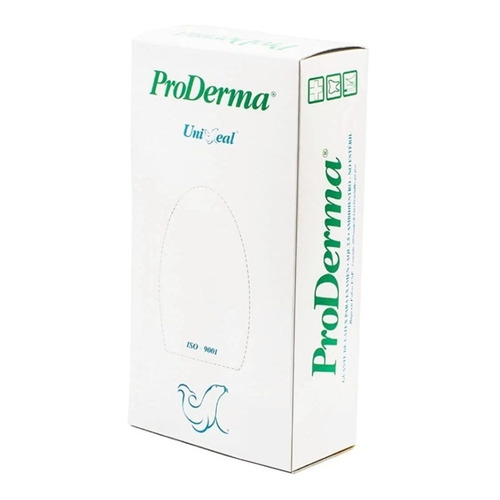 Guantes descartables UniSeal ProDerma color blanco talle PP de látex con polvo x 100 unidades