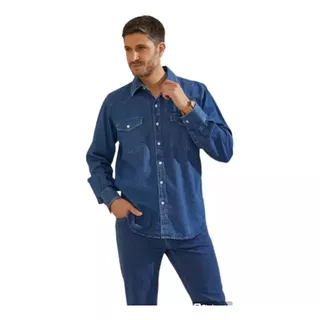 Camisa Hombre Jean Vaquera  Western Algodon Premium