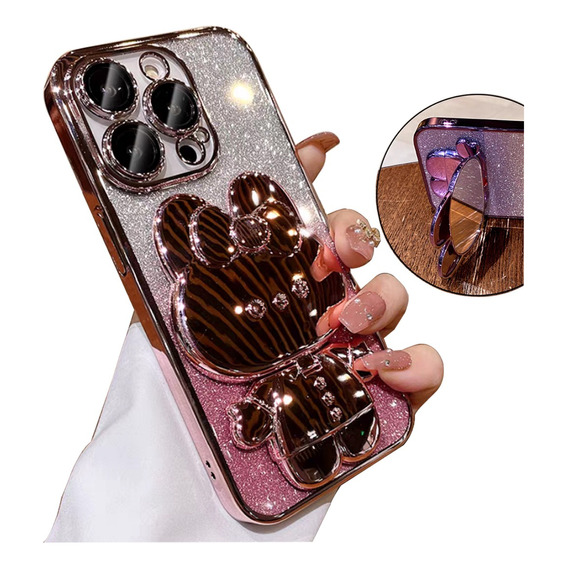 Fundas iPhone Soporte Espejo Cosmético Mujer Brillantes