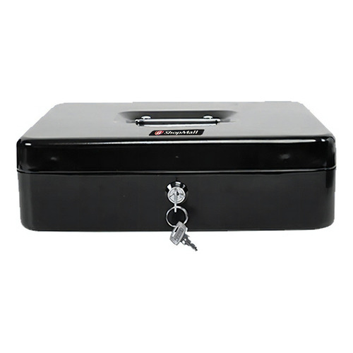 Caja De Dinero Fuerte Seguridad Cash Box Metálica 25 Cm Color Negro