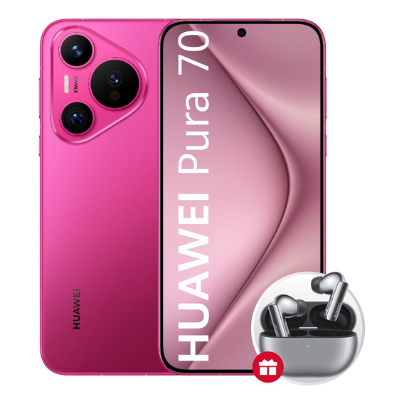Celular Huawei Pura70 12 Gb + 256 Gb Rosa + Freebuds Pro 3