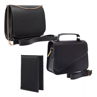 Kit Bolsa 3 Peças Feminina Pequena Transversal Luxo Promoção