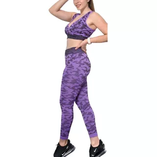 Conjunto Deportivo Mujer Entrenamiento Gym Yoga Leggin Top 