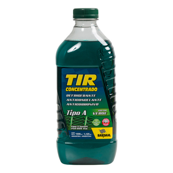 Liquido Refrigerante Anticongelante Bardahl Tir Verde 1L