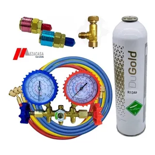 Kit Refrigeração Manifold Engate Rápido Gás R134 Válvula