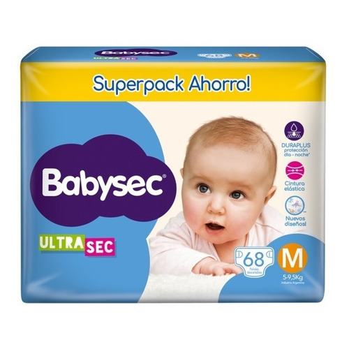 Babysec Ultrasec Superpack Ahorro Mx68. De 5 A 9,5 Kilos Tamaño Mediano (m)
