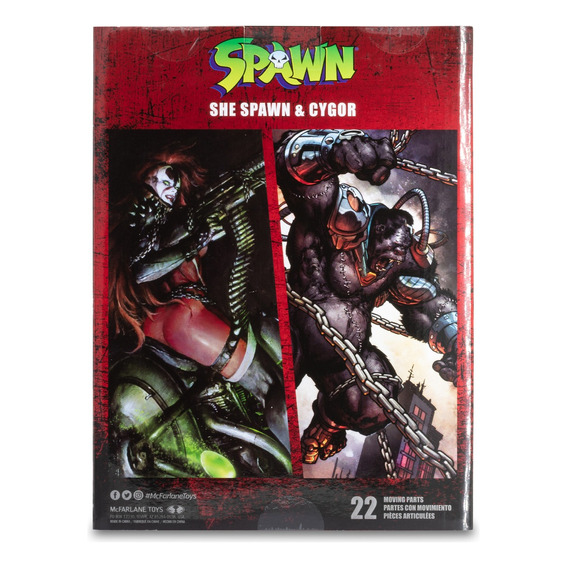 Sm Mcfarlane 2 Pack Figura 7 She Spawn & Cygor (gold Label)