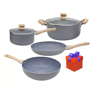 Set 6 Piezas Bateria Cocina Granito Ceramica Antiadh. Hudson