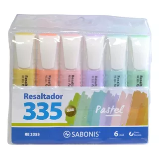 Marcatextos Resaltador Sabonis 335 Colores Pastel 6 Piezas