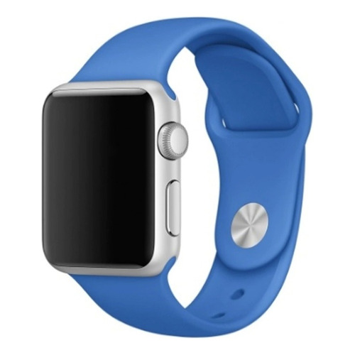 Malla Reloj Silicona Con Hebilla Para Apple Iwatch 42/44 Mm Ancho 42 mm Color Azul acero