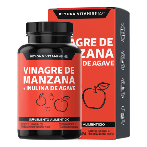 Vinagre De Manzana Con Inulina De Agave | Sin Saborizante | Suplemento Alimenticio - Vinagre De Manzana - 60 Capsulas