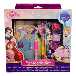 The Top Shopping Princesas Disney 60 Hojas  Rayadas Unidad X 1 22cm X 23cm Fantastic Set Color Rosa