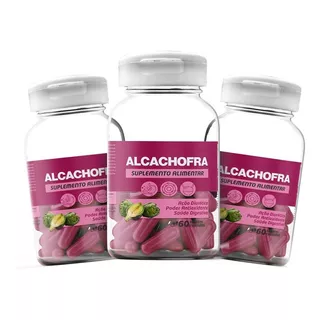 Alcachofra Premium 60 Cápsulas De 500mg 4 Potes Sabor Sem Sabor