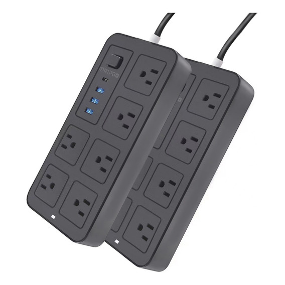 2 Multicontactos Electricos Extensiones Supresor Picos Usb C