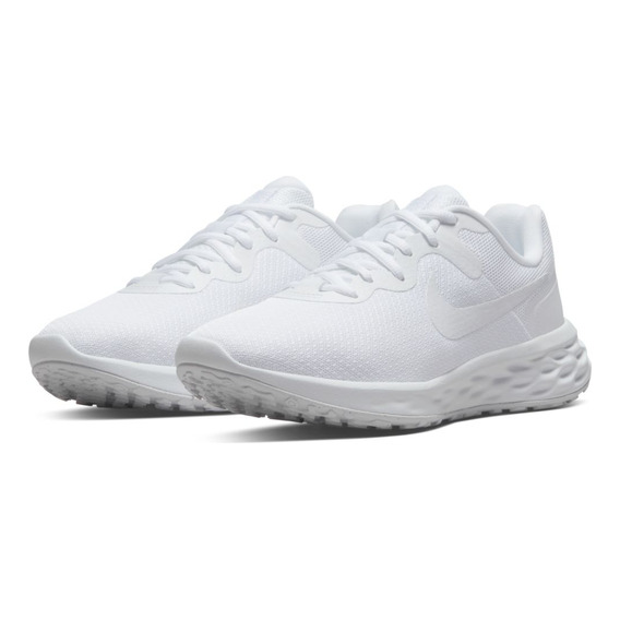 Tenis De Running Para Mujer Nike Revolution 6 Blanco Color Blanco/blanco/blanco Talla 25.5 Mx