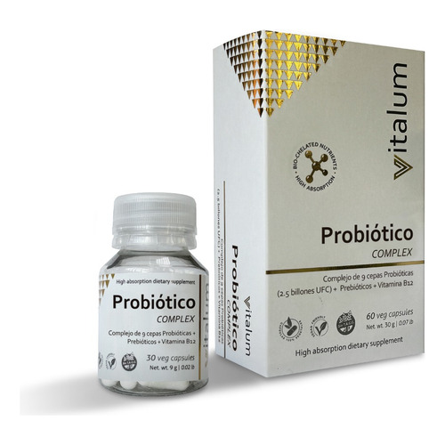 Probiotico 9 Cepas + Prebioticos+vitamina B12 Vitalum 30 Cap Sabor Sin sabor