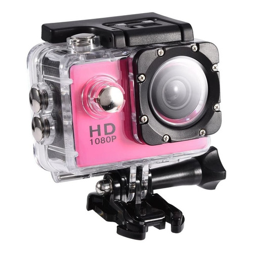 Camara Deportiva Hd Sumergible  Hd 1080p 30 Metros Color Rosa