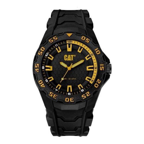 Reloj Caterpillar Hombre Motion Evo Lh. Sumergible Color de la malla Negro Color del fondo Naranja