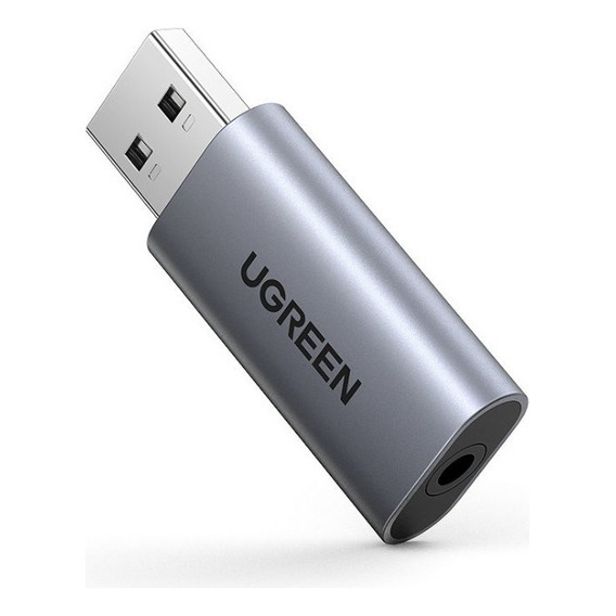 Adaptador de audio Ugreen Ugreen USB Mic Fone, 1 salida de 3,5 mm, color plateado