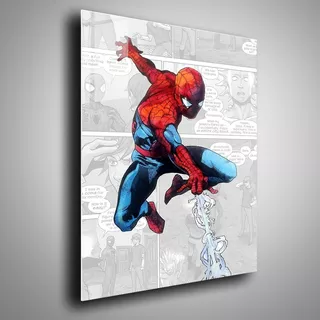 Cuadro Metalico Spiderman Comic's Telaraña  40x60arte 