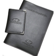 Kit Hyundai Porta Manual E Porta Documentos Couro Eco