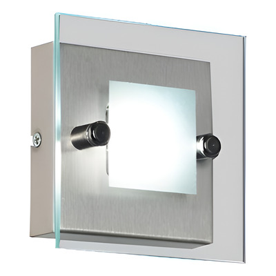 Aplique 1 Luz Led Batti 6w Acero Vidrio Templado 4621ac King - Acero